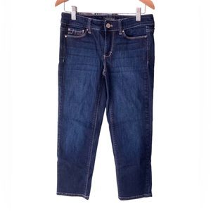 White House Black Market women’s slim cropped dark wash jeans 0